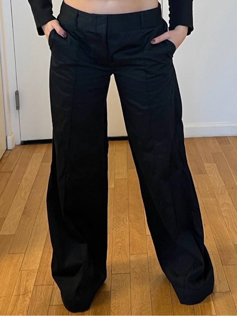 BCBGMaxAzria Wide Leg Black Trousers Career pants 10